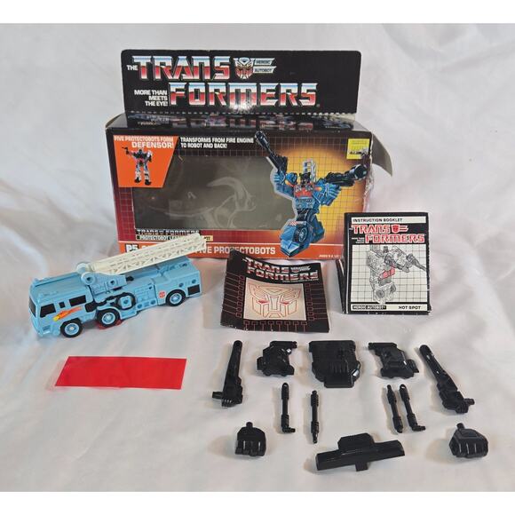 Transformers Original G1 1986 Protectobot Hot Spot Complete Box Manual Decoder - Picture 1 of 16